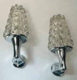 Pair Of French 1970s Crystal High Style Wall Lamps Midcentury Sculptural -Promos Meubles Boutique 810B925F 796F 45BB ABB4 4015B326A47E master
