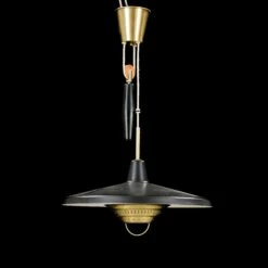 Anonymous Counterweight Black Metal And Brass Pendant Lamp, Sweden, 1950 11 Anonymous Counterweight Black Metal And Brass Pendant Lamp, Sweden, 1950 -Promos Meubles Boutique 9223995 fullsize master