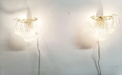 Pair Of Midcentury Murano Glass Leaf Wall Lamps, 1970s 22 Pair Of Midcentury Murano Glass Leaf Wall Lamps, 1970s -Promos Meubles Boutique 988464 8 master