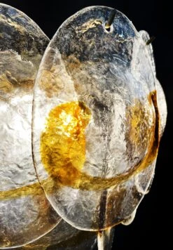 Amazing Pair Of Vintage Italian Murano Wall Lights - Trasparent And Amber Glass -Promos Meubles Boutique 9 2 copia master