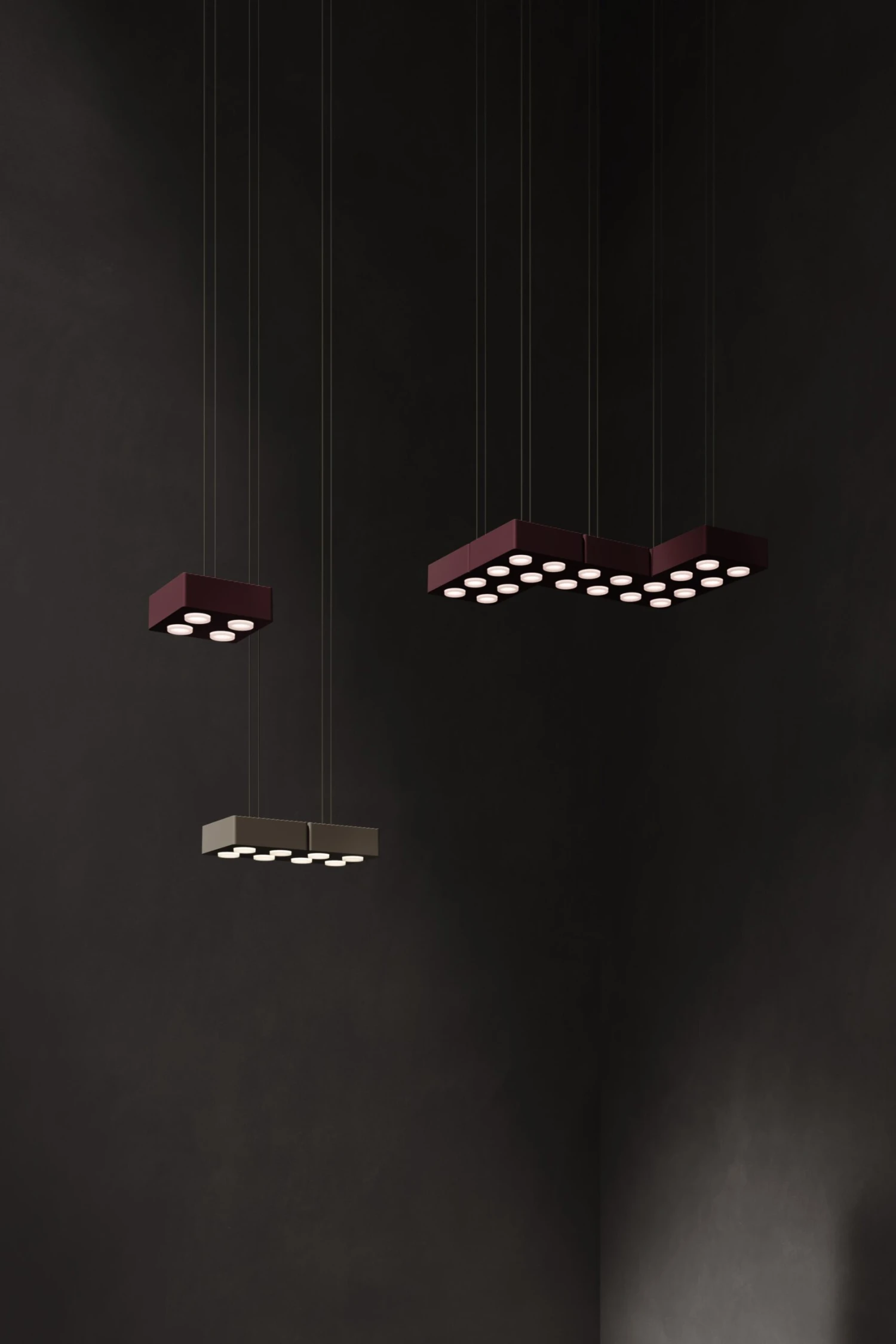 Contemporary Pendant Lamp 'Domino' By Sylvain Willenz X AGO, Quad - Burgundy 6 Contemporary Pendant Lamp 'Domino' By Sylvain Willenz X AGO, Quad - Burgundy – Image 4