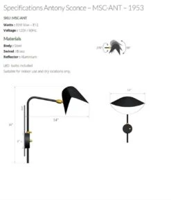 Serge Mouille Antony Sconce In White, In Stock! -Promos Meubles Boutique Antony Sconce master