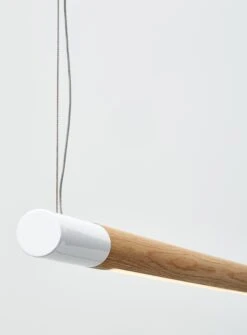 Walnut Extra Large Bennington Up/Down Pendant By Hollis & Morris -Promos Meubles Boutique BENN white detail 1606px master 1