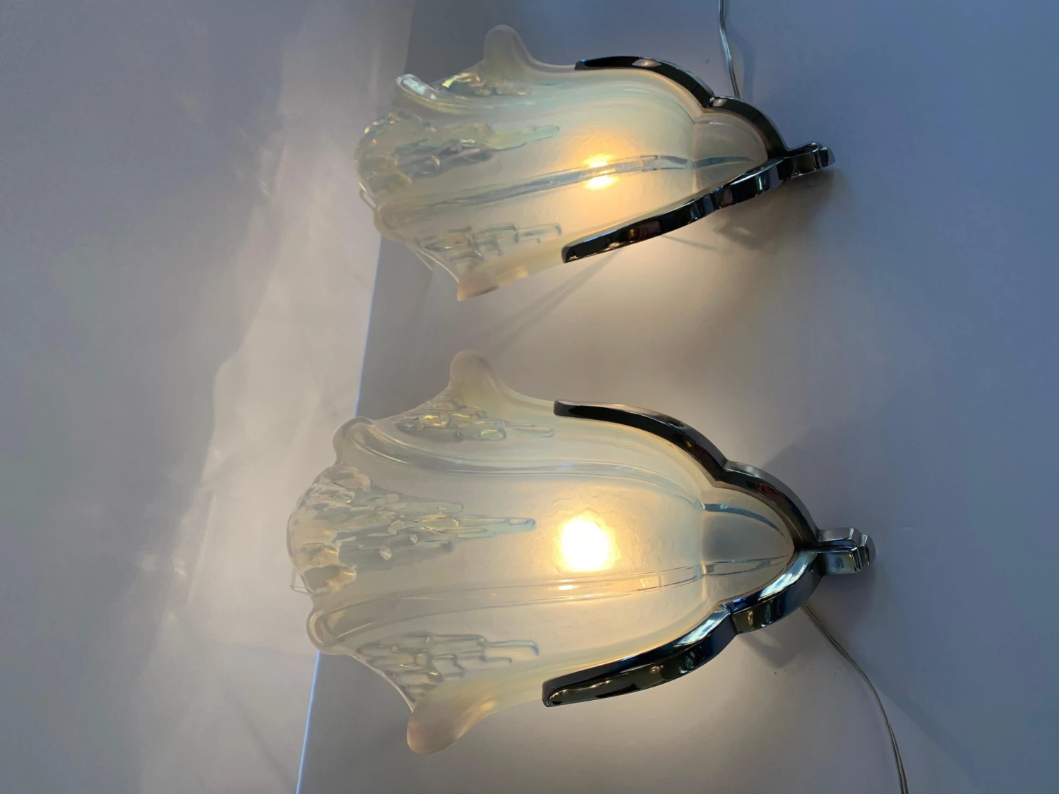 Pair Of Art Deco Corner Sconces Signed Ezan France 'Art Deco Wall Lights, 1930' 6 Pair Of Art Deco Corner Sconces Signed Ezan France 'Art Deco Wall Lights, 1930' – Image 4