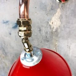 1980 British Army Lamp Shade In Red With Copper Cantilever Wall Lamp Edison Bulb 31 1980 British Army Lamp Shade In Red With Copper Cantilever Wall Lamp Edison Bulb -Promos Meubles Boutique Copper and Brass 360 Cantilever Lamp Red Shade16 master