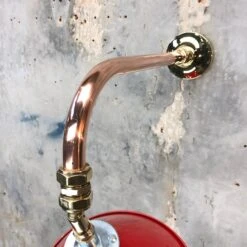 1980 British Army Lamp Shade In Red With Copper Cantilever Wall Lamp Edison Bulb 32 1980 British Army Lamp Shade In Red With Copper Cantilever Wall Lamp Edison Bulb -Promos Meubles Boutique Copper and Brass 360 Cantilever Lamp Red Shade17 master