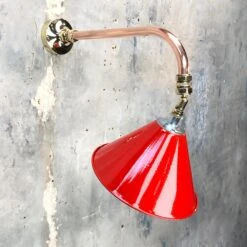 1980 British Army Lamp Shade In Red With Copper Cantilever Wall Lamp Edison Bulb 36 1980 British Army Lamp Shade In Red With Copper Cantilever Wall Lamp Edison Bulb -Promos Meubles Boutique Copper and Brass 360 Cantilever Lamp Red Shade21 master