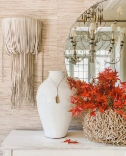 Wall Sconce-Leather-Urchin In Cream Stone -Promos Meubles Boutique Credit Jennifer Schoenberger Design master