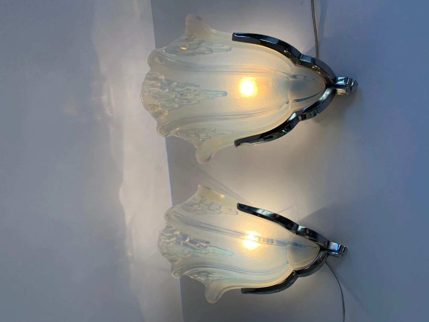 Pair Of Art Deco Corner Sconces Signed Ezan France 'Art Deco Wall Lights, 1930' 5 Pair Of Art Deco Corner Sconces Signed Ezan France 'Art Deco Wall Lights, 1930' – Image 3