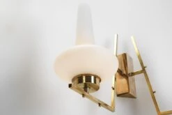 Italian Mid-Century Modern Brass And Glass Wall Lamps, Italy 1950s -Promos Meubles Boutique DSC01269 Details master
