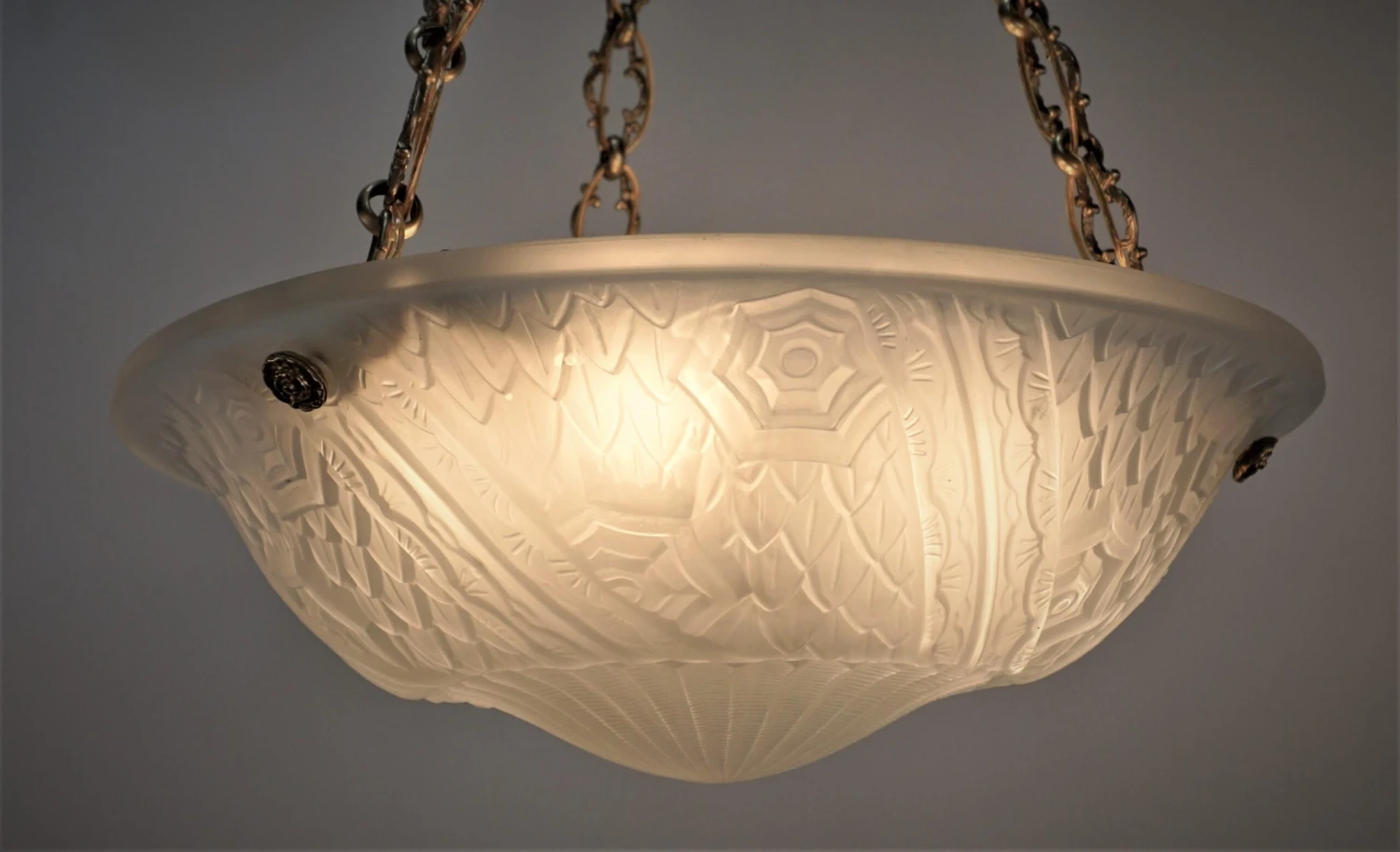 French 1930s Art Deco Chandelier By Charles Schneider 2 In Stock 4 French 1930s Art Deco Chandelier By Charles Schneider 2 In Stock – Image 2