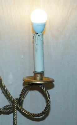 Vintage Gold Gilt Rope Twist & Tassle Three Branch Wall Light With Candle Mounts -Promos Meubles Boutique DSC05434 master