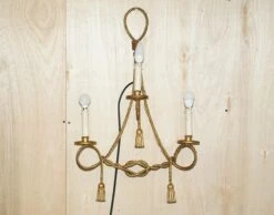 Vintage Gold Gilt Rope Twist & Tassle Three Branch Wall Light With Candle Mounts -Promos Meubles Boutique DSC05436 master