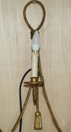 Vintage Gold Gilt Rope Twist & Tassle Three Branch Wall Light With Candle Mounts -Promos Meubles Boutique DSC05438 master