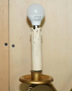 Vintage Gold Gilt Rope Twist & Tassle Three Branch Wall Light With Candle Mounts -Promos Meubles Boutique DSC05445 master