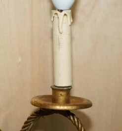 Vintage Gold Gilt Rope Twist & Tassle Three Branch Wall Light With Candle Mounts -Promos Meubles Boutique DSC05449 master