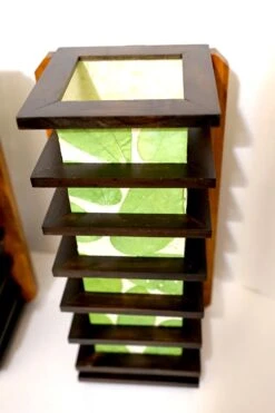 Set Of Sconces With Vintage Decoupage Rice Paper Walnut And Teak Wall Light -Promos Meubles Boutique DSC07884 master