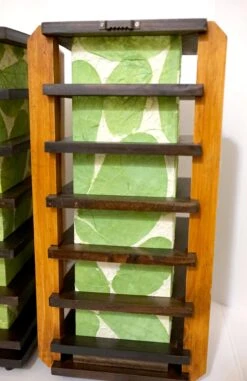 Set Of Sconces With Vintage Decoupage Rice Paper Walnut And Teak Wall Light -Promos Meubles Boutique DSC07888 master