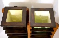 Set Of Sconces With Vintage Decoupage Rice Paper Walnut And Teak Wall Light -Promos Meubles Boutique DSC07892 master