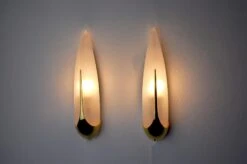Pair Of Sconces "Ears" Idearte, Glass And Metal, Spain 1980 -Promos Meubles Boutique DSC 0119 master