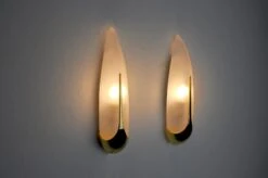Pair Of Sconces "Ears" Idearte, Glass And Metal, Spain 1980 -Promos Meubles Boutique DSC 0121 master