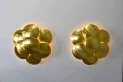 Rare Pair Of Gilded Metal Wall Lights Design Goffredo Reggiani -Promos Meubles Boutique DSC 0324 master