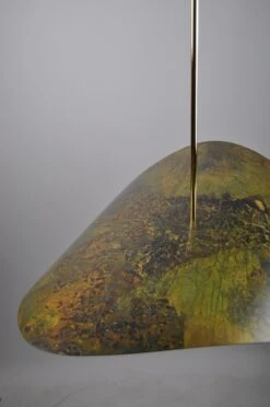 Tarnished Bronze Large Handmade Swedish Sculptural Pendant At 35”/90cm Diameter -Promos Meubles Boutique DSC 0627 master