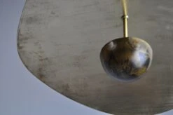 Tarnished Bronze Large Handmade Swedish Sculptural Pendant At 35”/90cm Diameter -Promos Meubles Boutique DSC 0686 master
