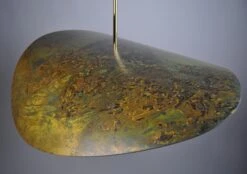 Tarnished Bronze Large Handmade Swedish Sculptural Pendant At 35”/90cm Diameter -Promos Meubles Boutique DSC 0721 master