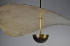 Tarnished Bronze Large Handmade Swedish Sculptural Pendant At 35”/90cm Diameter -Promos Meubles Boutique DSC 0737 master