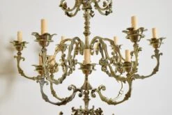 Dutch Baroque Revival Brass Two Tier 12-Light Chandelier, 19th Century -Promos Meubles Boutique DSC 0813 master