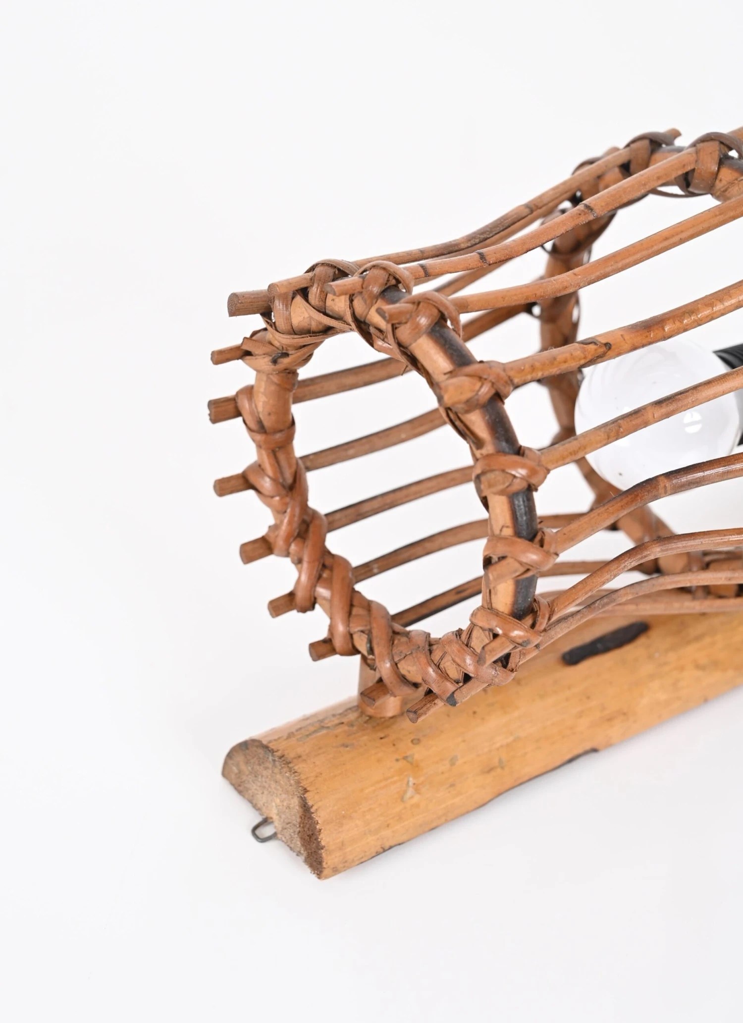 Pair Of Midcentury Rattan "Lantern" Sconces, Louis Sognot, France, 1960s 8 Pair Of Midcentury Rattan "Lantern" Sconces, Louis Sognot, France, 1960s – Image 6