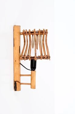 Pair Of Midcentury Rattan "Lantern" Sconces, Louis Sognot, France, 1960s 14 Pair Of Midcentury Rattan "Lantern" Sconces, Louis Sognot, France, 1960s -Promos Meubles Boutique DSC 5115 master