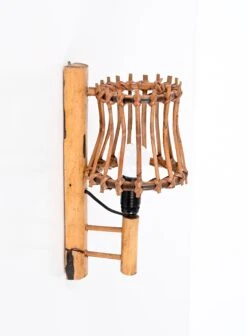 Pair Of Midcentury Rattan "Lantern" Sconces, Louis Sognot, France, 1960s 20 Pair Of Midcentury Rattan "Lantern" Sconces, Louis Sognot, France, 1960s -Promos Meubles Boutique DSC 5116 master