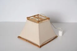 Midcentury Bamboo, Cane And Rattan French Chandelier After Louis Sognot, 1960s -Promos Meubles Boutique DSC 5961 master