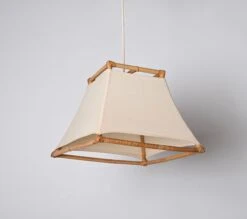 Midcentury Bamboo, Cane And Rattan French Chandelier After Louis Sognot, 1960s -Promos Meubles Boutique DSC 6003 master