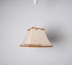 Midcentury Bamboo, Cane And Rattan French Chandelier After Louis Sognot, 1960s -Promos Meubles Boutique DSC 6004 master