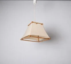 Midcentury Bamboo, Cane And Rattan French Chandelier After Louis Sognot, 1960s -Promos Meubles Boutique DSC 6005 master