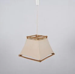Midcentury Bamboo, Cane And Rattan French Chandelier After Louis Sognot, 1960s -Promos Meubles Boutique DSC 6009 master