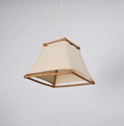 Midcentury Bamboo, Cane And Rattan French Chandelier After Louis Sognot, 1960s -Promos Meubles Boutique DSC 6011 master