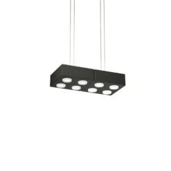 Contemporary Pendant Lamp 'Domino' By Sylvain Willenz X AGO, Double - Charcoal -Promos Meubles Boutique Domino Pendant Con 1 Charcoal 1 low master