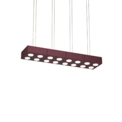 Contemporary Pendant Lamp 'Domino' By Sylvain Willenz X AGO, Double - Charcoal -Promos Meubles Boutique Domino Pendant Con 2 Burgundy 1 low master 1