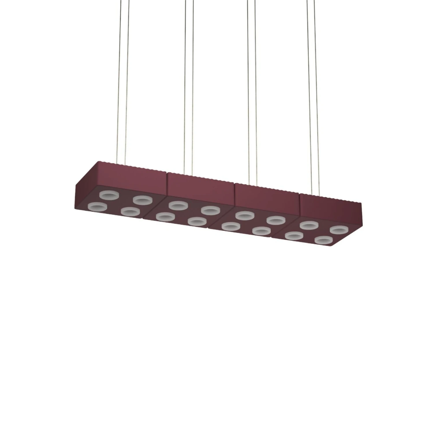 Contemporary Pendant Lamp 'Domino' By Sylvain Willenz X AGO, Quad - Burgundy 4 Contemporary Pendant Lamp 'Domino' By Sylvain Willenz X AGO, Quad - Burgundy – Image 2
