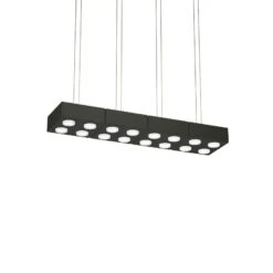 Contemporary Pendant Lamp 'Domino' By Sylvain Willenz X AGO, Double - Charcoal -Promos Meubles Boutique Domino Pendant Con 2 Charcoal 1 low master 1