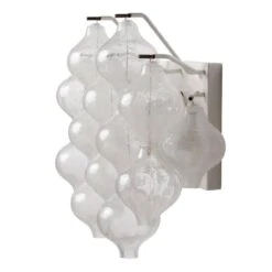 Pair Of Kalmar 'Tulipan' Wall Lights Sconces, Glass Brass, 1970s, Five Pairs -Promos Meubles Boutique G8A9180 master