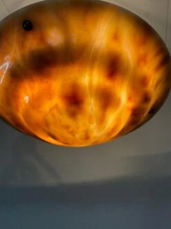 Great Art Deco Design Antique Alabaster Pendant W. Perfect Alabaster Canopy 1920 -Promos Meubles Boutique IMG 0180D master