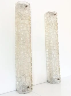 Large Ice Glass Wall Sconces In Textured Murano Glass By Hillebrand, 1970 -Promos Meubles Boutique IMG 1363 master