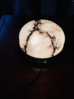 Smallest Size, Rare Design Antique Pair Of Alabaster Wall Sconces / Flush Mounts -Promos Meubles Boutique IMG 1674766857035 master