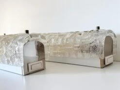 Large Ice Glass Wall Sconces In Textured Murano Glass By Hillebrand, 1970 -Promos Meubles Boutique IMG 1844 master