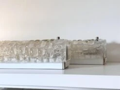 Large Ice Glass Wall Sconces In Textured Murano Glass By Hillebrand, 1970 -Promos Meubles Boutique IMG 1845 master